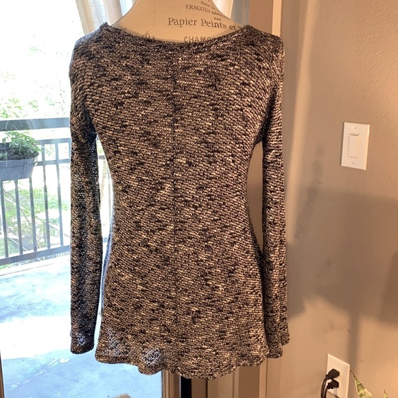 Michelle knit black & white longsleeve sweater shirt lightweight casual comfy S‌ - Picture 2 of 6